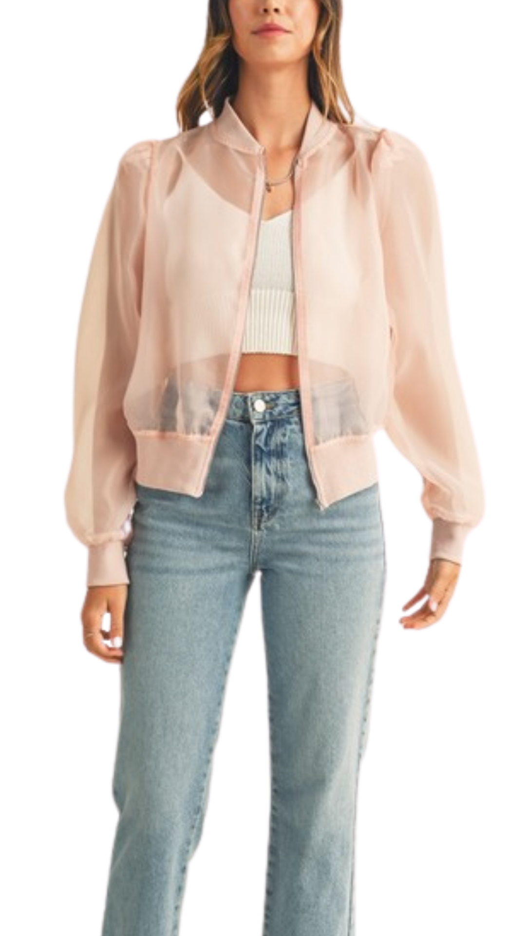 D109 bomber organza rosa